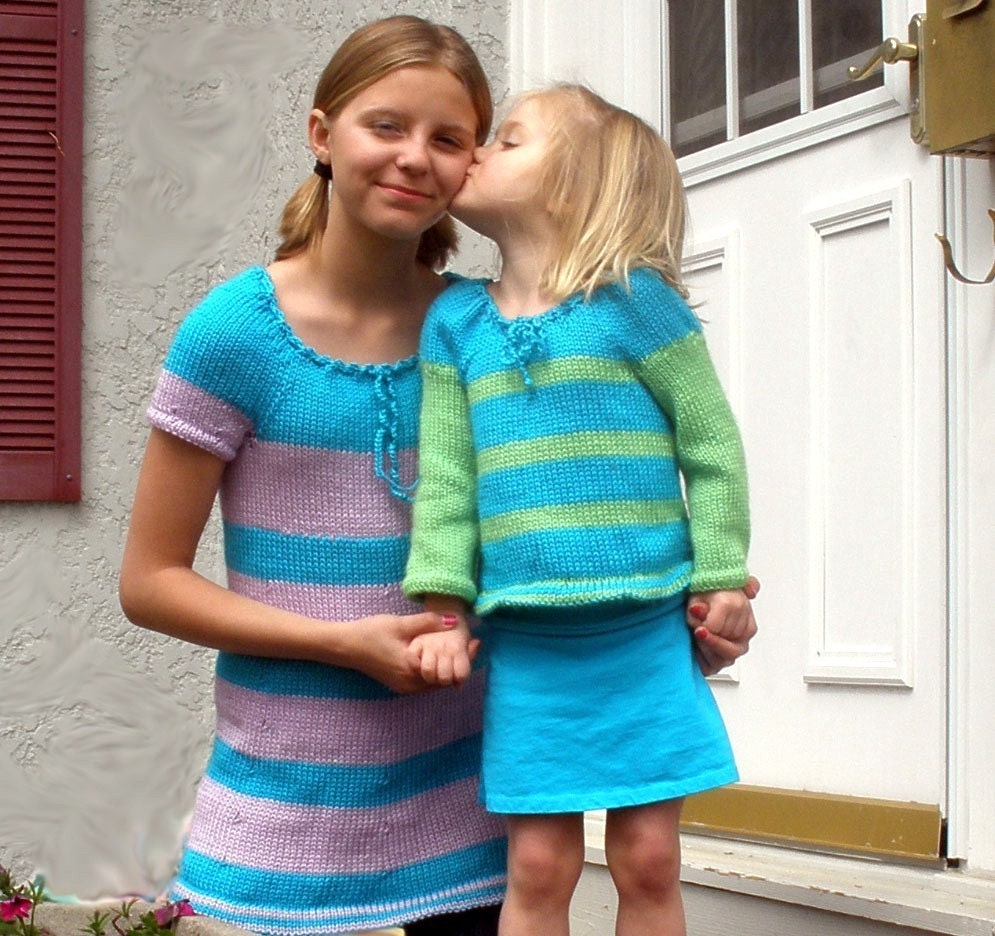 Pattern for Girls Peasant Yoke in short or long sleeves and tunic or sweater length