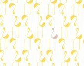 Yellow Flamingos - Japanese Fabric FQ