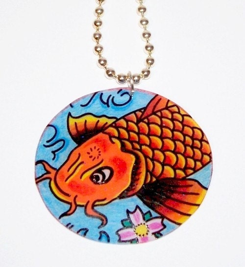circular koi fish necklace