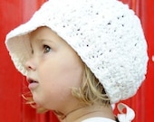 12 to 24 Month Newsgirl Beanie - vanilla