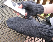Mens Gloves Glittens - Convertible Mittens Flip Top charcoal grey - custom made to order