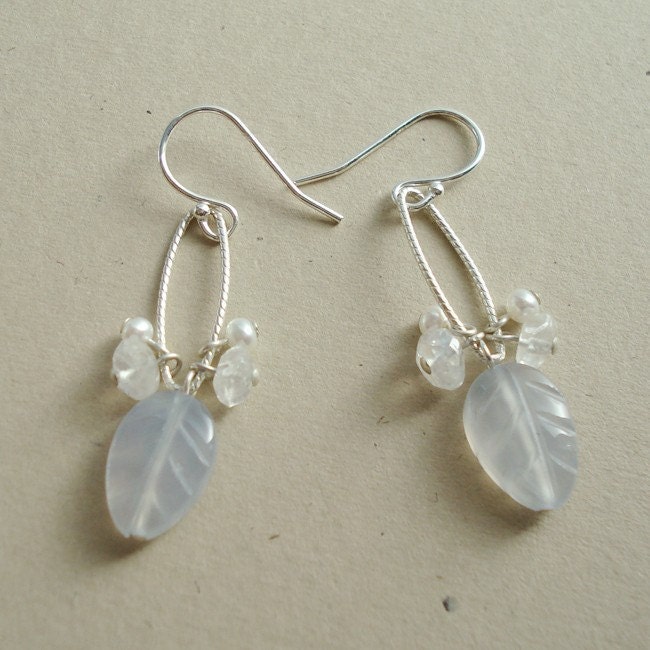 SALE - Chalcedony and Moonstone Euphrosyne Earrings