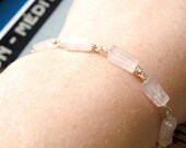 Bracelet- Rose Quartz Bricks on Sterling Silver