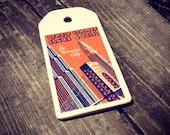 New York Tag W/ a Stainless Steel Wire Ring