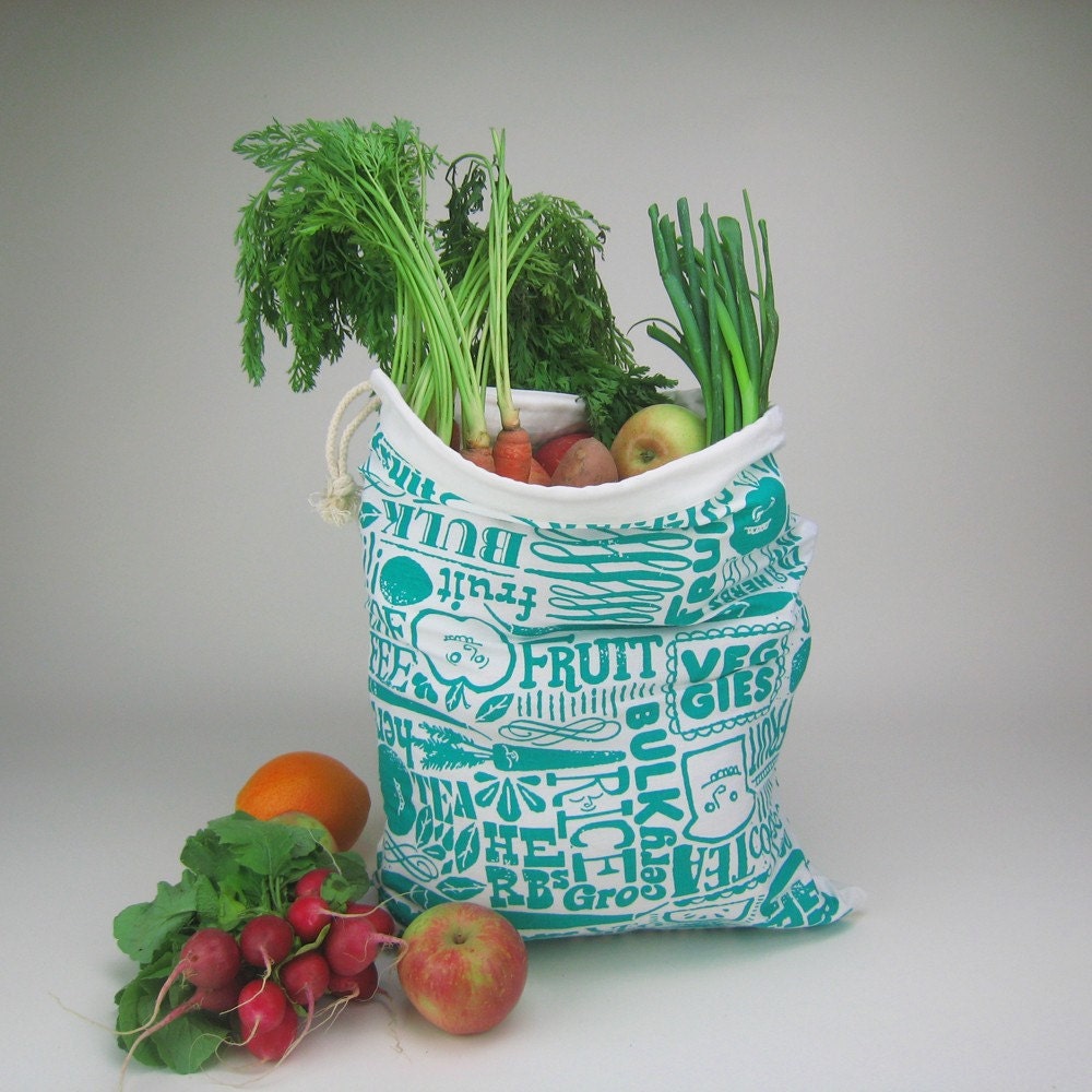 XL Organic Reusable Vegetable Bag in Green