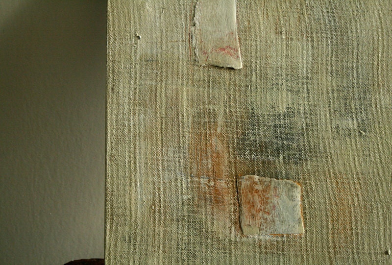 FRAGMENTS 03.11 original abstract art mixed media painting. acrylic and paper on canvas board. 8"x10" by pamelatang