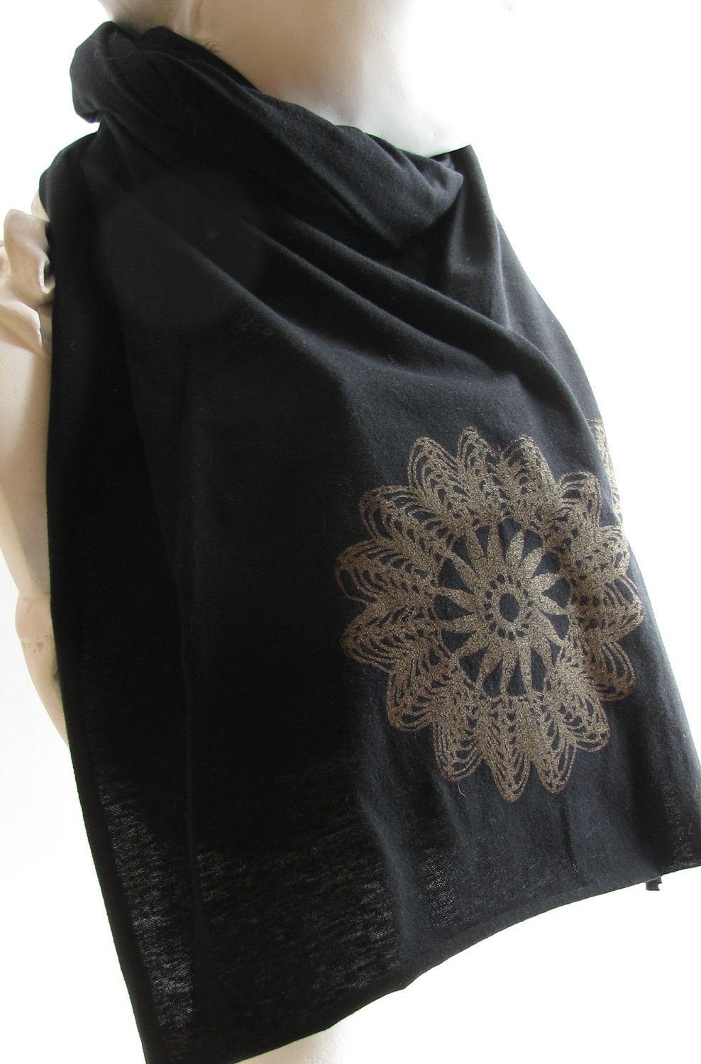 Screenprinted LACE jersey scarf