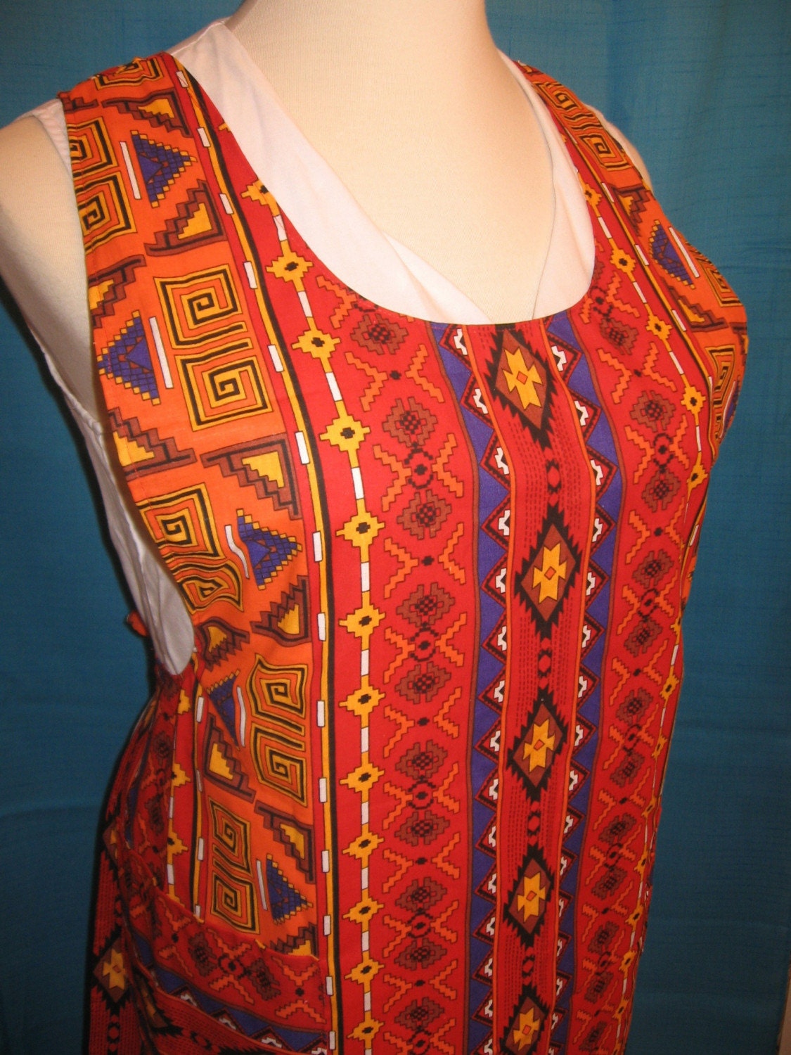 Orange N Red Big Momma American Indian Design Apron