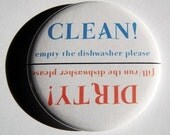Magnet for the dishwasher-Dirty or Clean - 2.25 inch round