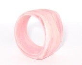 Handcrafted resin ring "COCONUT ICE"