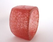 Handcrafted resin ring "copper sparkle"