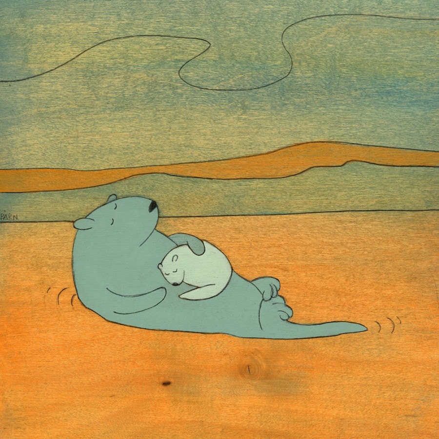 Baby Otter - Signed Art Print