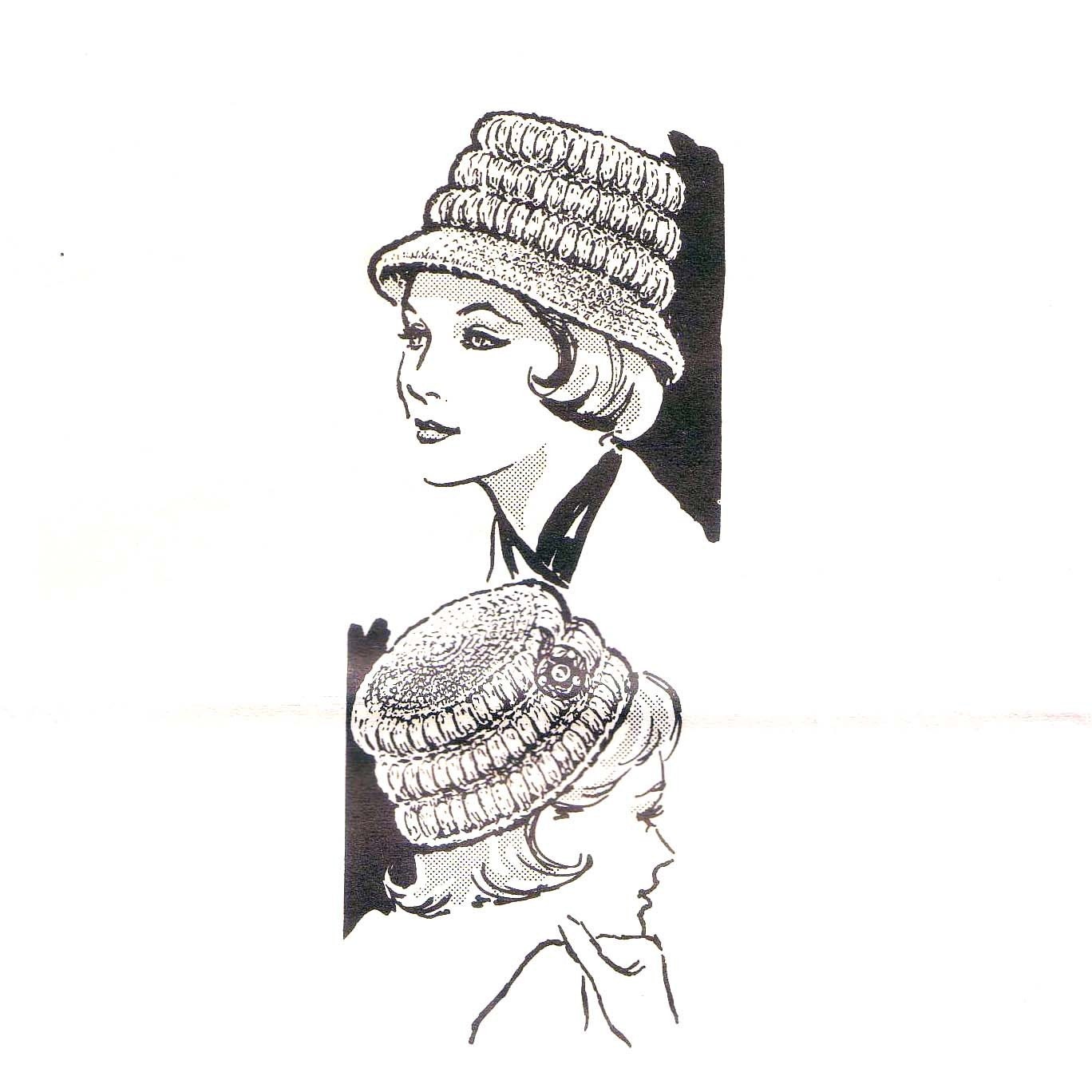 60s Crochet Hat Mail Order Vintage Pattern mad men