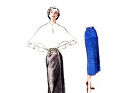 50s Pencil Skirt vintage pattern 34-26-35 pocket detail