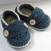 Crochet Baby Booties Cotton Little Button Loafers You Choose Size and Colors