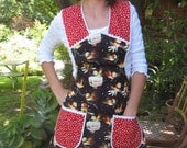 SALE 20 dollars -Santa's Sparrows Vintage Holiday Housewife Apron  (size small to medium)