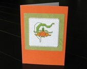 Orange Flower Card - Cross Stitch