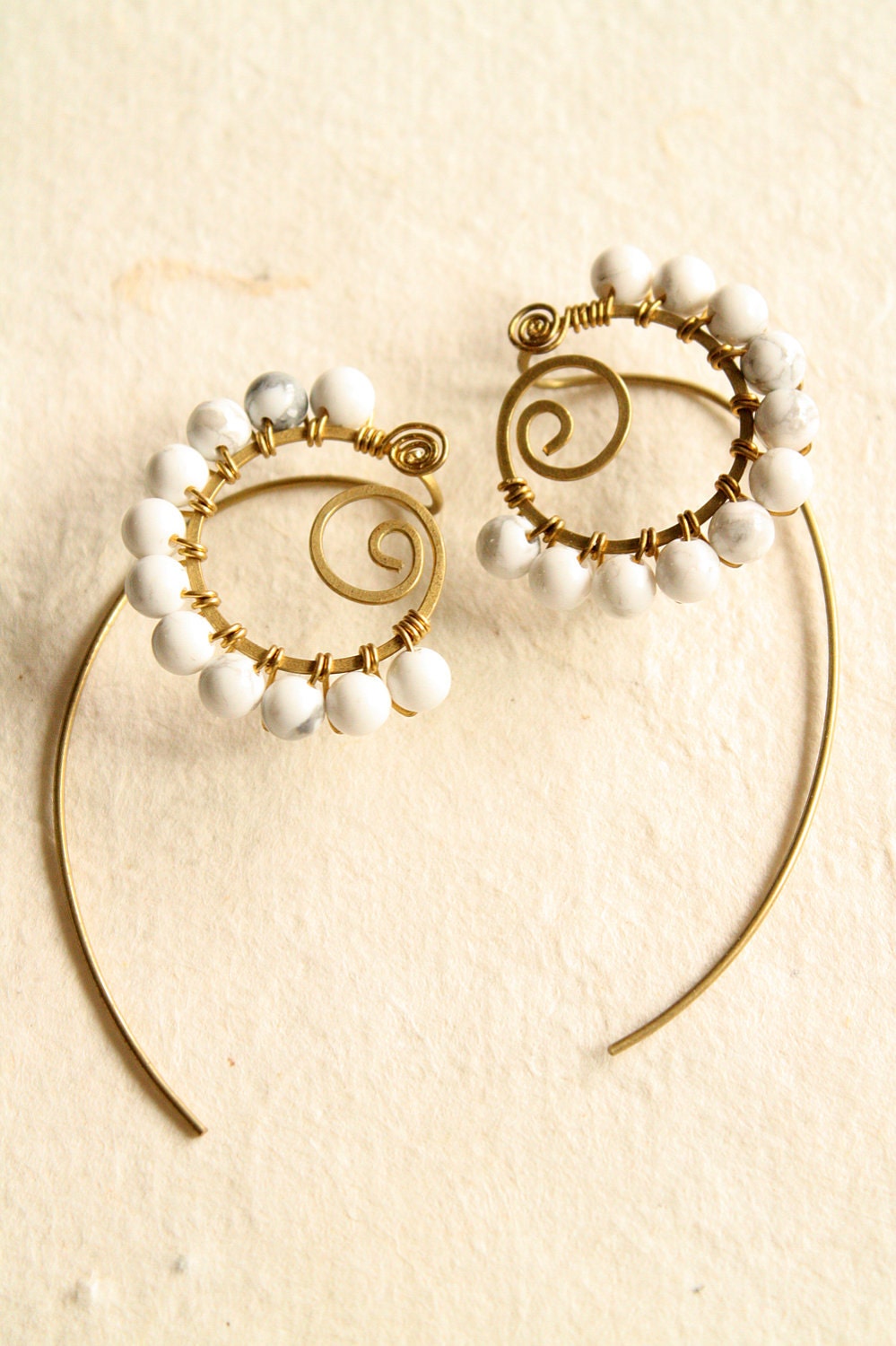 Fossil Earrings - Howlite(ce0001)