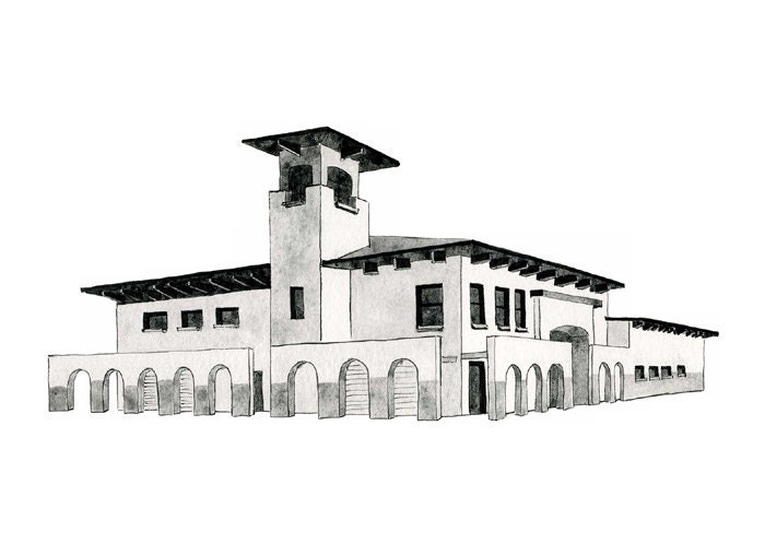 Orange Public Library, Orange CA. - Postcard