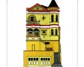 Yellow House On Steiner Street, San Francisco - Notecard