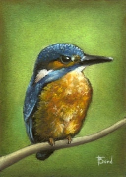 Kingfisher - 5x7 print of an original painting by Tanya Bond
