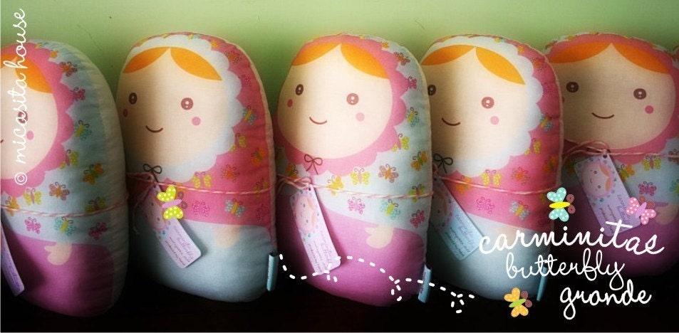 Carminitas Grandes  - lot of 10 Matryoshka dolls-- matryoshka style doll/pillow/plush/softie/decor