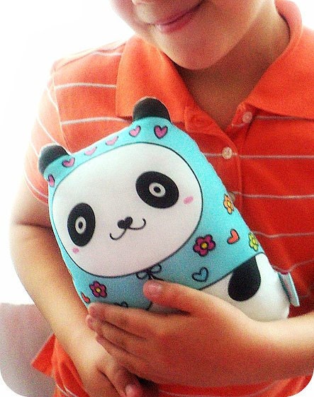 Pandita matryoshka doll/pillow/plush/softie/decor --- grande size (aqua) -- handproduced-- MADE TO ORDER