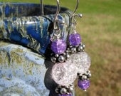 Purple Ice and Sterling Earrings