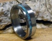 Titanium Ring with Turquoise Inlay