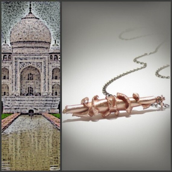 Pink Gold Pendant - Pink Gold Vermeil with Silver Chain