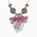 Vintage Glass Necklace with Sterling Silver, Vintage Bead