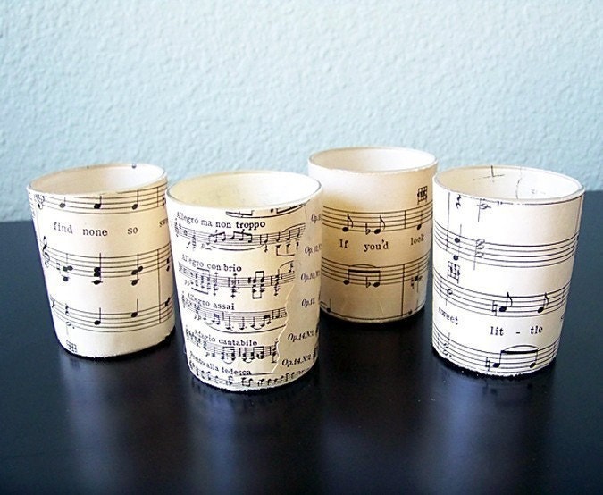 Sheet Music Tea Lights