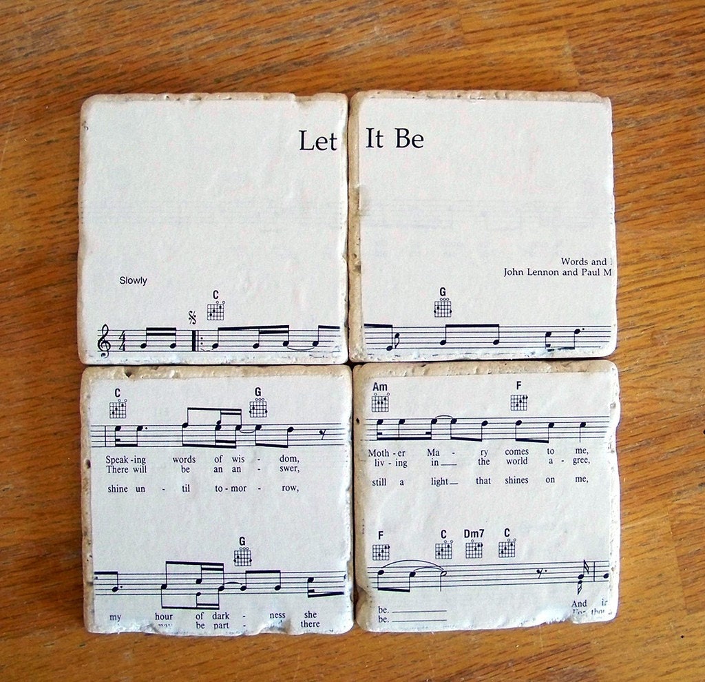 Beatles Sheet Music Coasters - You Choose The Song
