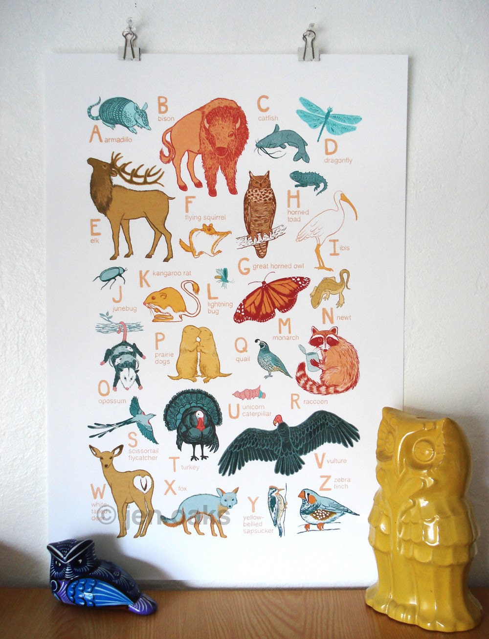 ABC Animal Print - Oklahoma Animals - 10 x 13