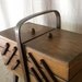 Vintage French fold-out sewing box