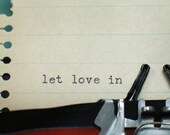 3 "let love in" postcards