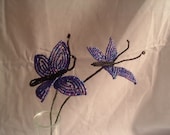 French Beaded Blue Butterflys