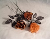 Harley Lover Trio French Beaded Roses