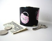 KIDS- Secret Stash Money Cuff- Bag Lady- hide your cash in a secret inside zipper- perfect for summer camp or back to school