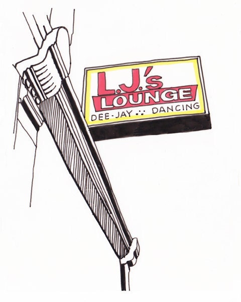 L.J.'s Lounge, Corktown, Detroit Giclee Print 8x10