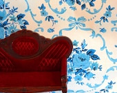 The Tiny Couch and the Vintage Wallpaper