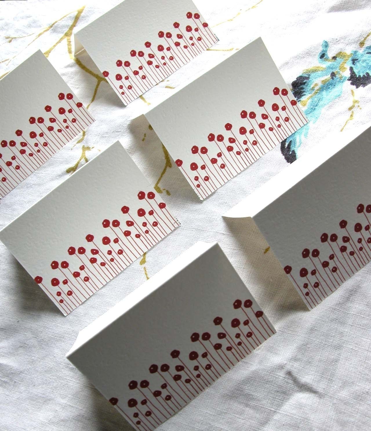 Red Poppies Place Cards-Set of 20