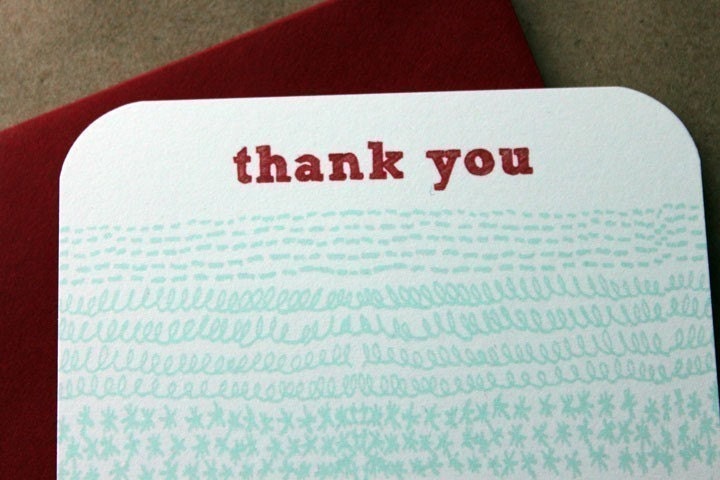 Stitches Thank You Flat Notes-set of 8