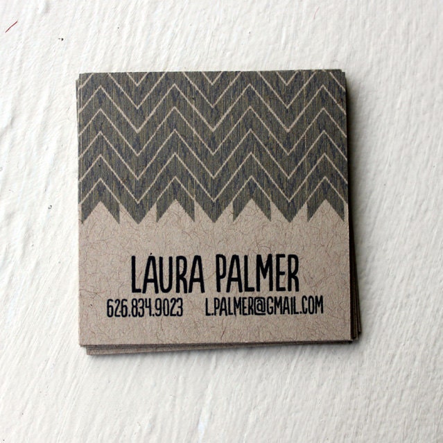 Chevron Calling cards on Kraft
