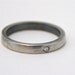 White Diamond Stacking Rings - Wedding Band Set - Matte and Oxidized Black - Engagement Rings - Pair of Two