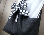 Hobo Bag - Black Bag - Handbag - Tote Bag  - Market Bag - Canvas Bag - School Bag - Library Bag - Handmade Tote Bag