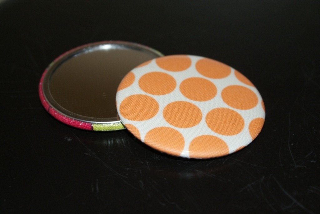 Fabric Covered Pocket Mirror 2.25 inches
