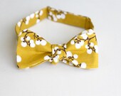 Mustard and Berries Adjustable Bow Tie