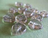 Charcoal Grey Glass Leaf Beads