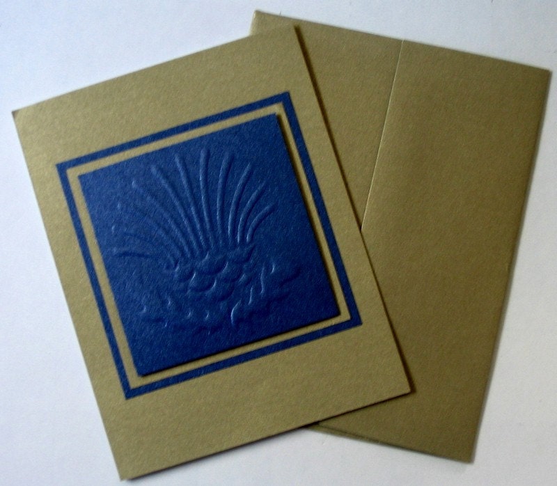 Celtic Hand Embossed Thistle Card Scotland Ireland - creativedesigns